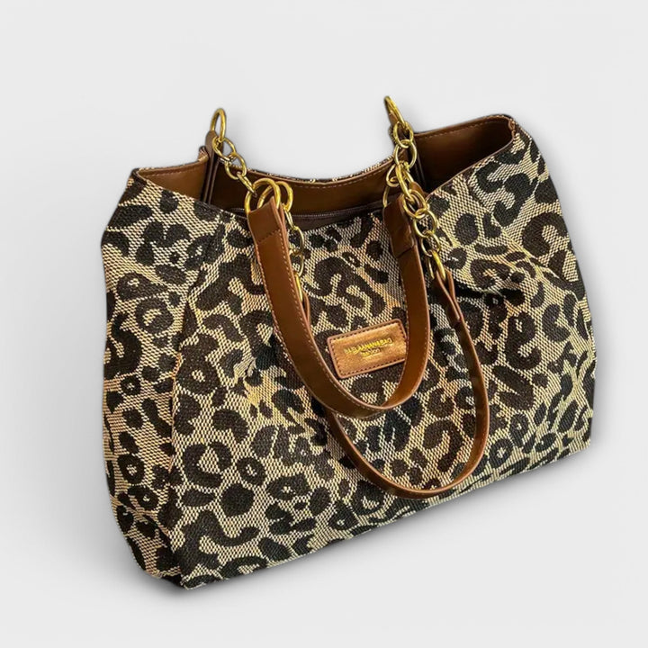 Romana - Plátěná taška s leopardím vzorem