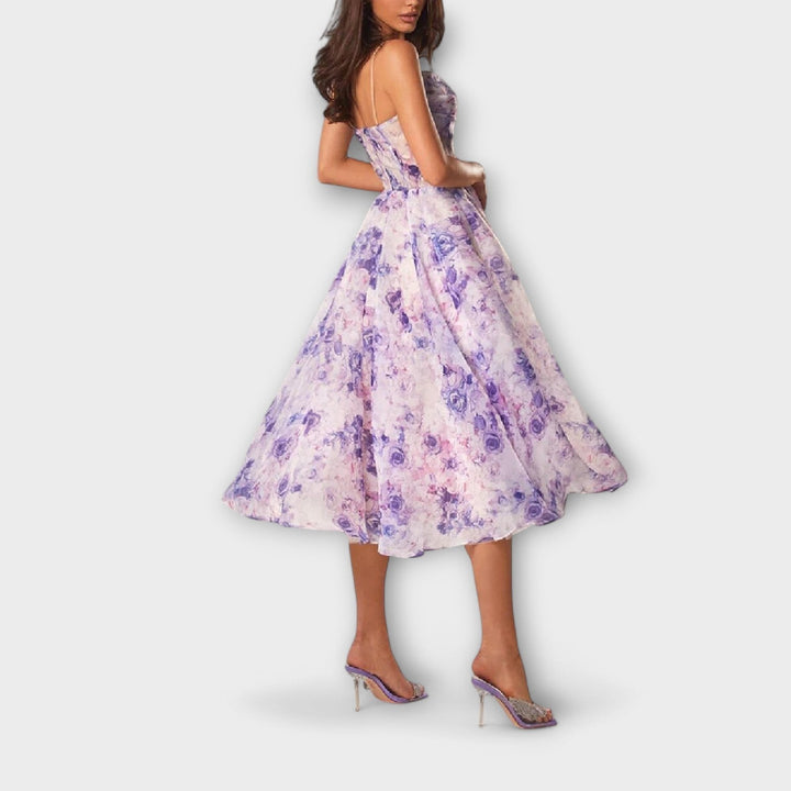 Elegantní midi šaty z chiffon