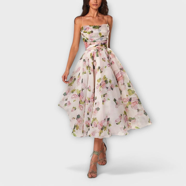 Elegantní midi šaty z chiffon