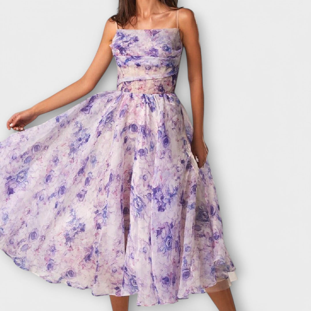 Elegantní midi šaty z chiffon