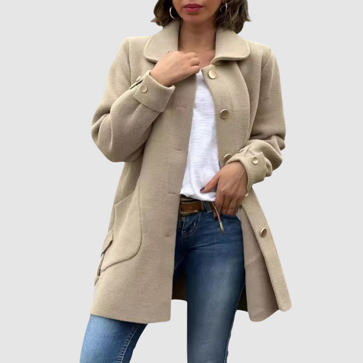 Martina - Klasický oversized kabát s knoflíky