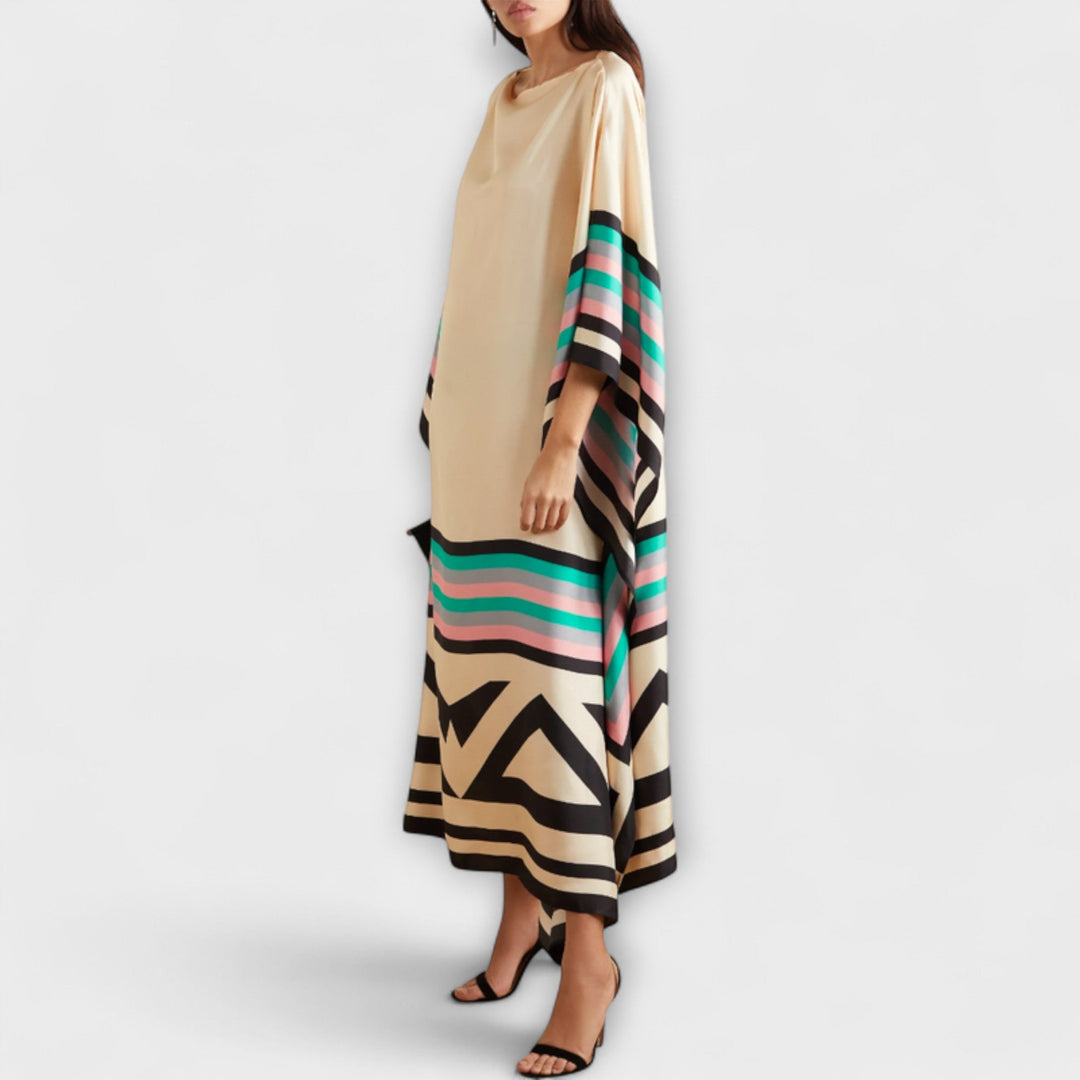 Elenora - geometrický kaftan volného střihu