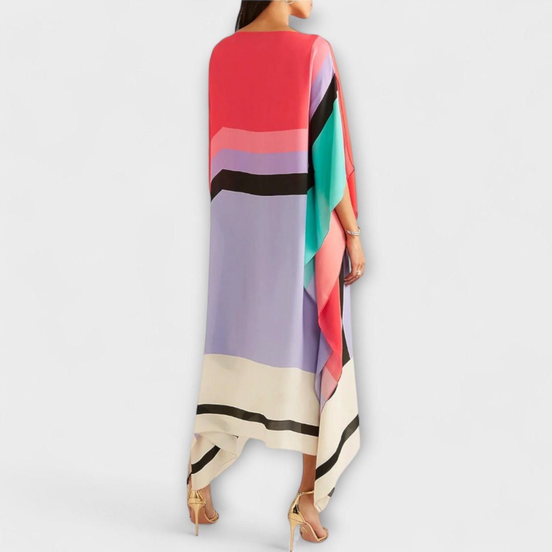 Elenora - geometrický kaftan volného střihu
