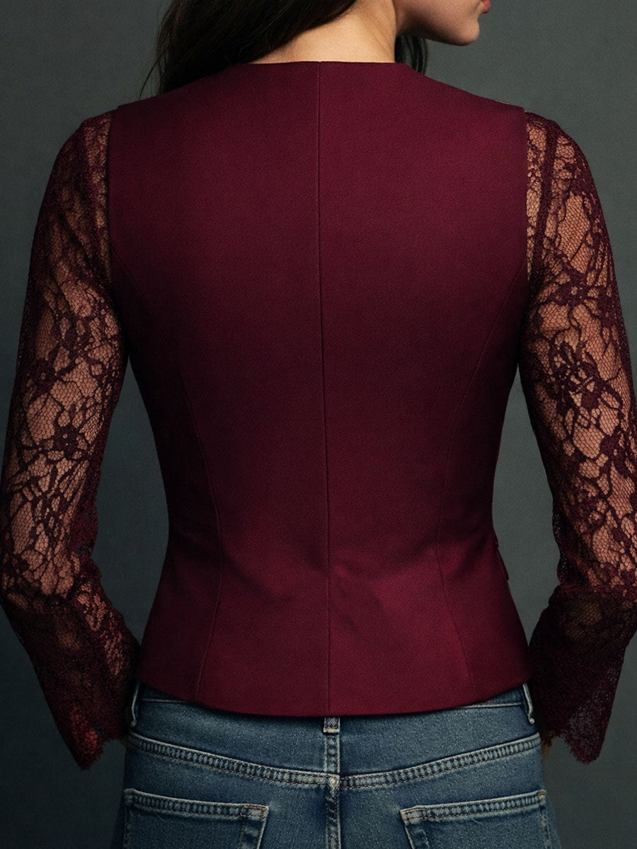 Lucie | Dámské elegantní sako s krajkovými rukávy