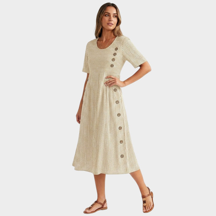 Marina™ | Elegantní midi šaty s pruhy