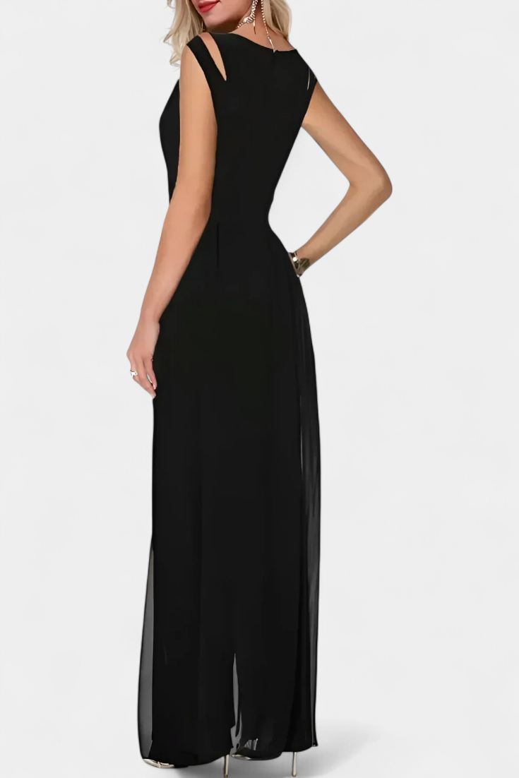 Nadia Mono Elegante bez Rukávů s Přední Průsvitností