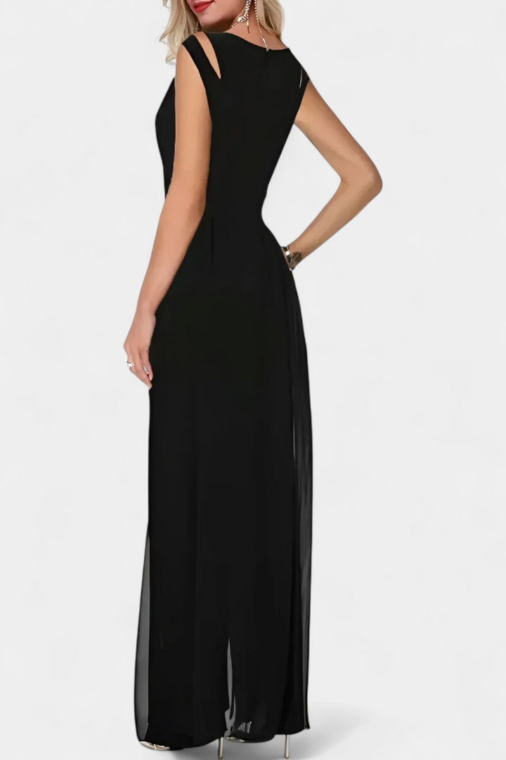 Nadia Mono Elegante bez Rukávů s Přední Průsvitností