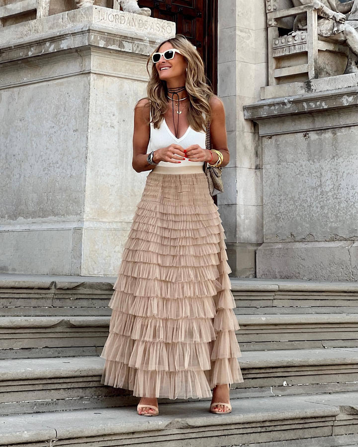 JOAN™ - Elegantní Maxi Sukně s Vícevrstvým Designem