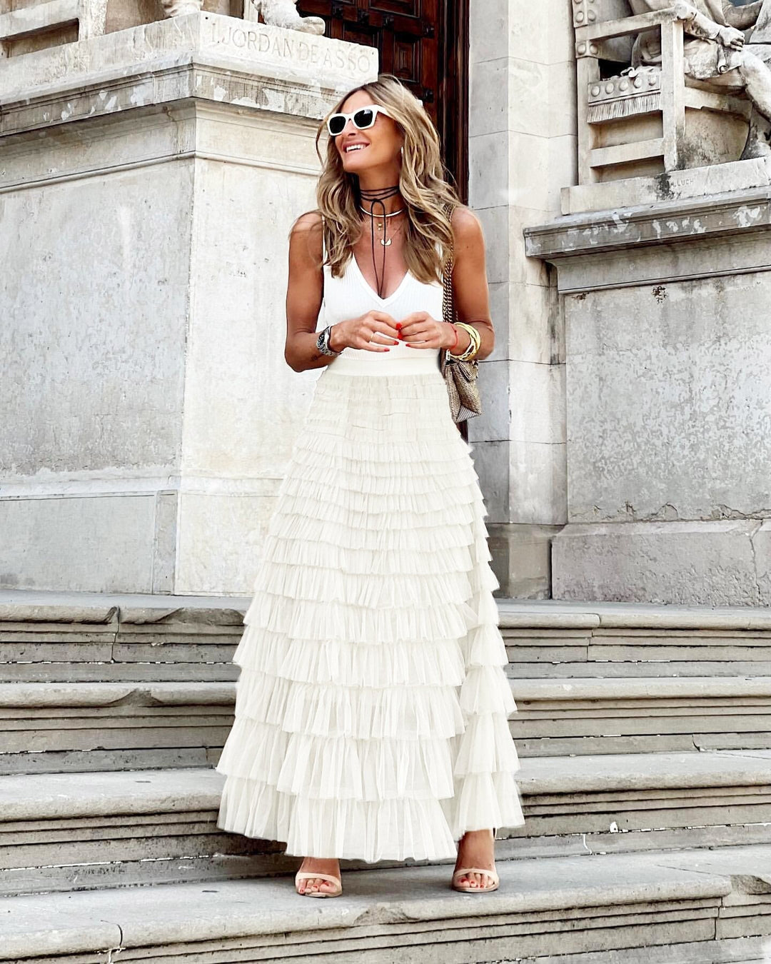 JOAN™ - Elegantní Maxi Sukně s Vícevrstvým Designem