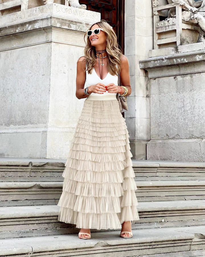 JOAN™ - Elegantní Maxi Sukně s Vícevrstvým Designem