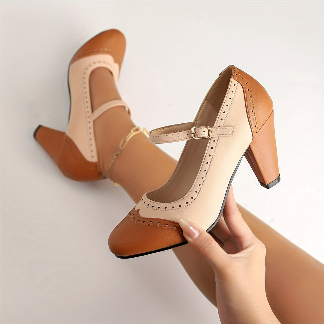 Amy™ | Elegantní dvoubarevné lodičky s pohodlným podpatkem