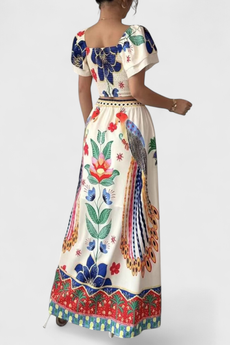 Itzel Boho Set s Etnickým Potiskem