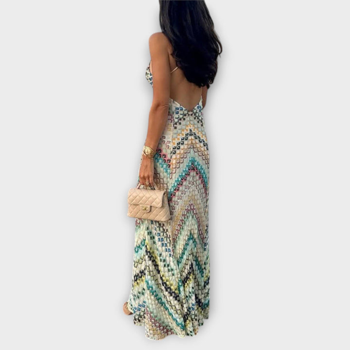 Remi - Maxi šaty s multibarevným vzorem herringbone od Missoni