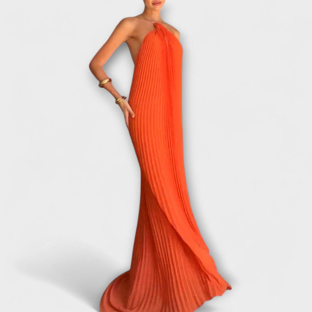 Poppy - elegantní šaty s plisovaným výstřihem