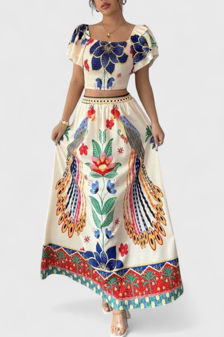 Itzel Boho Set s Etnickým Potiskem