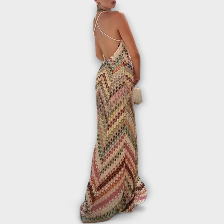 Remi - Maxi šaty s multibarevným vzorem herringbone od Missoni