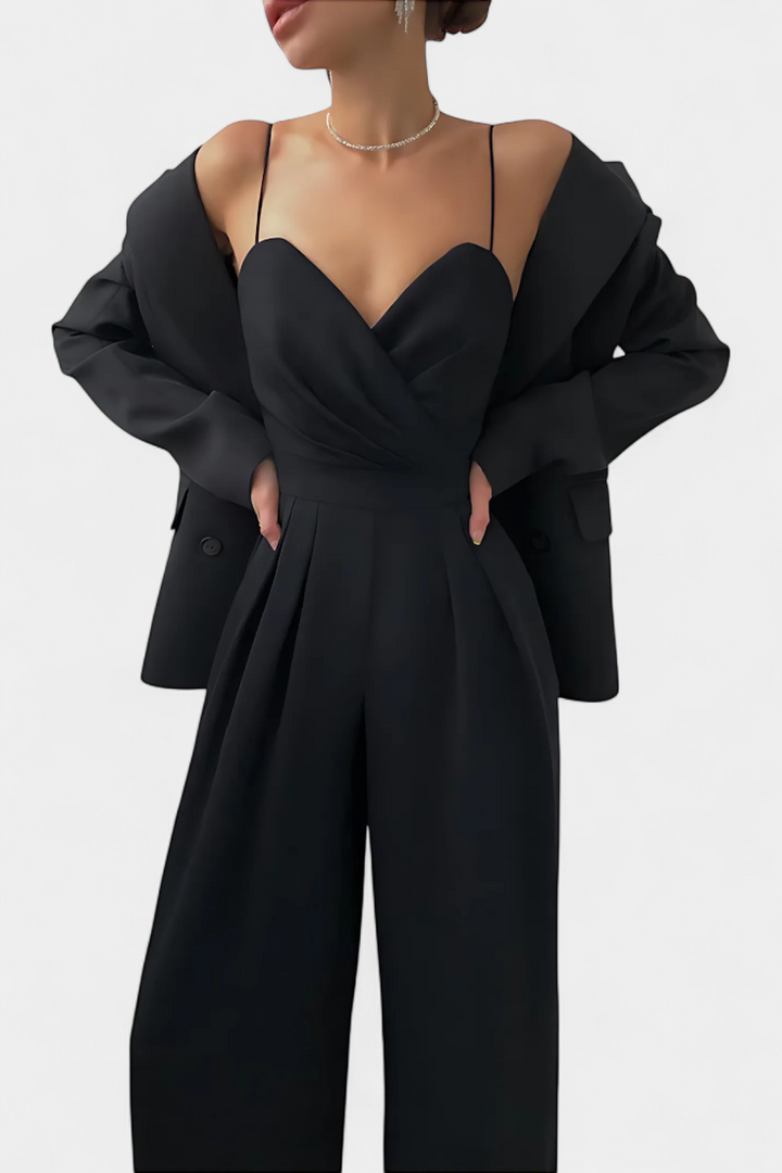 Romily Mono Sexy s Ramínky a Širokými Nohavicemi Elegantní