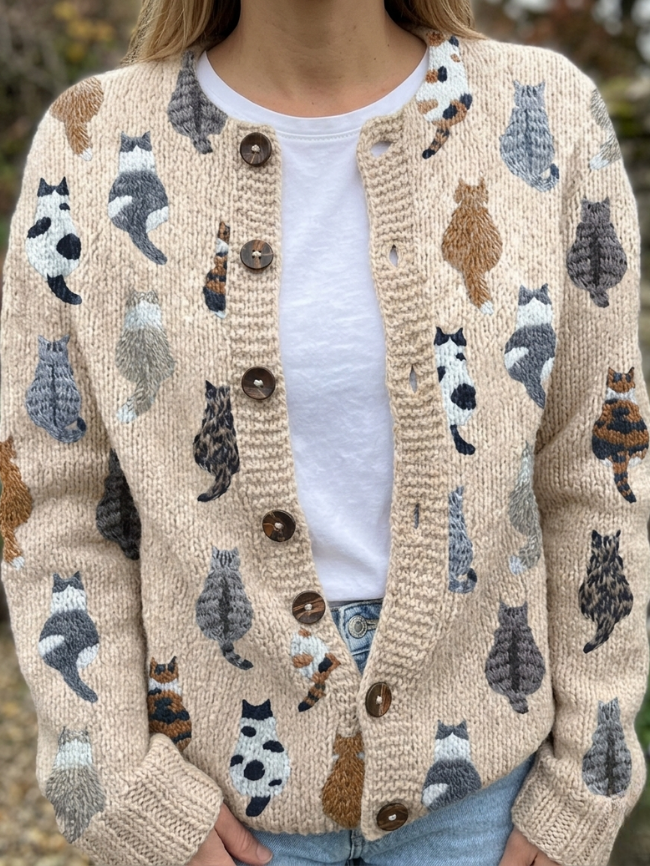 Eliška – Stylový cardigan s uměleckým motivem