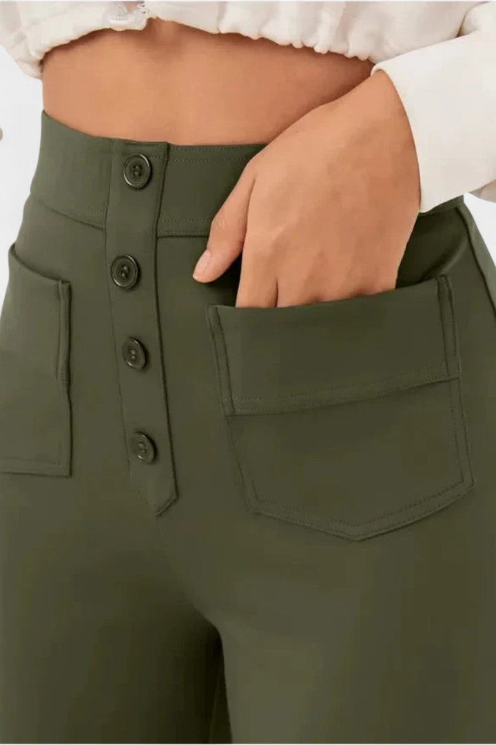 Nova Kalhoty s Vysokým Pasem a Elastickým Materiálem