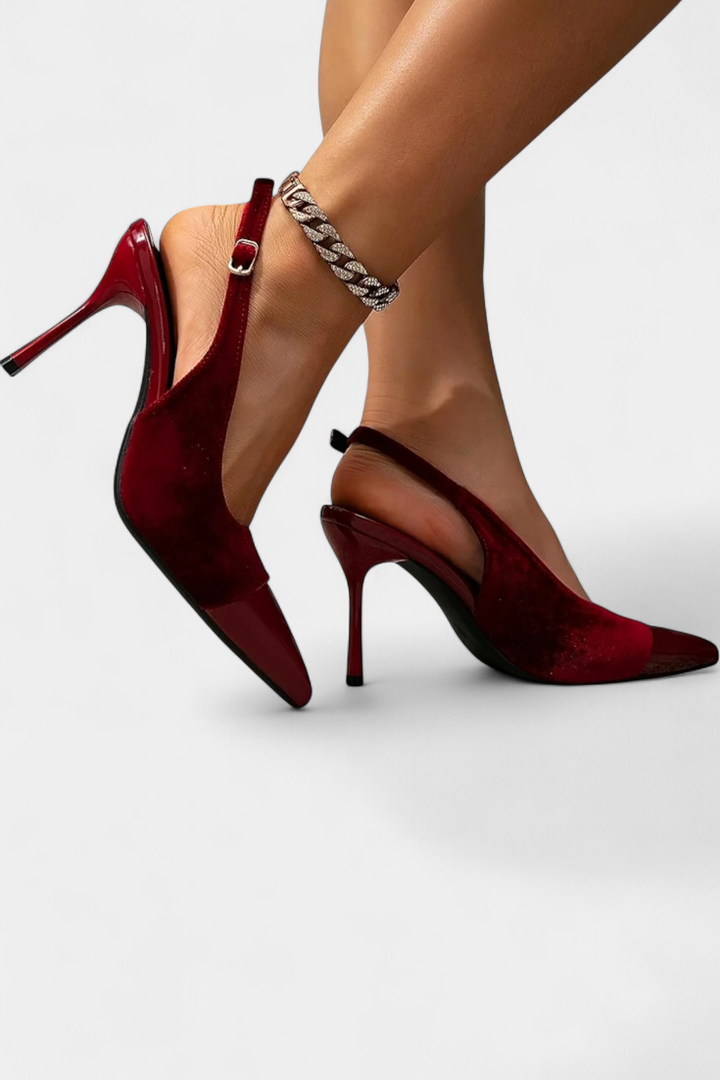 Candice Sametové Stiletto s Patchworkem