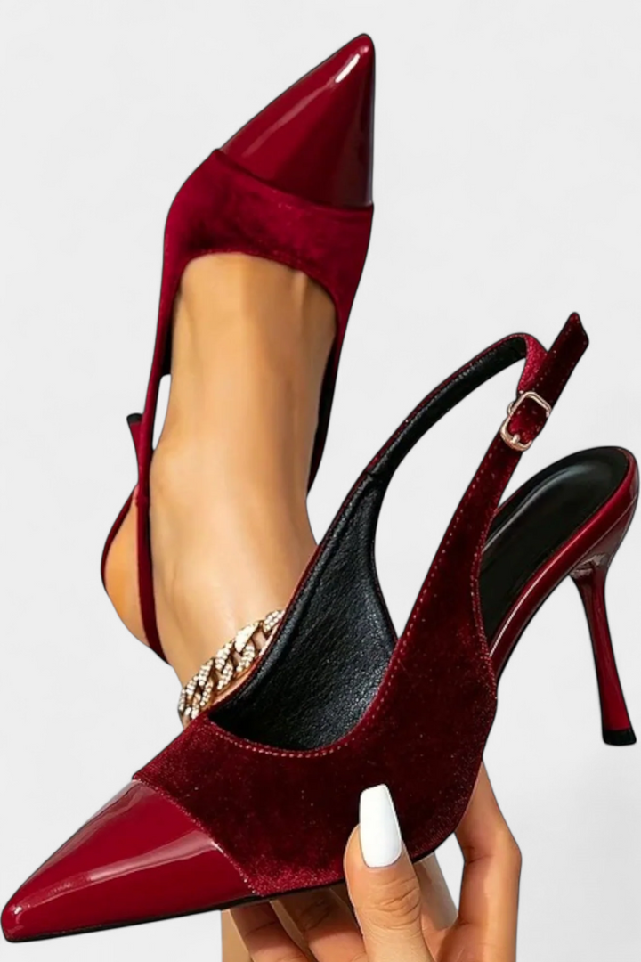 Candice Sametové Stiletto s Patchworkem
