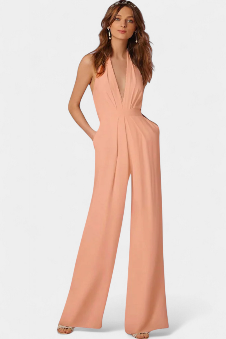 Lila Mono s Širokými Nohavicemi a Lehkým Elegantním Stylem
