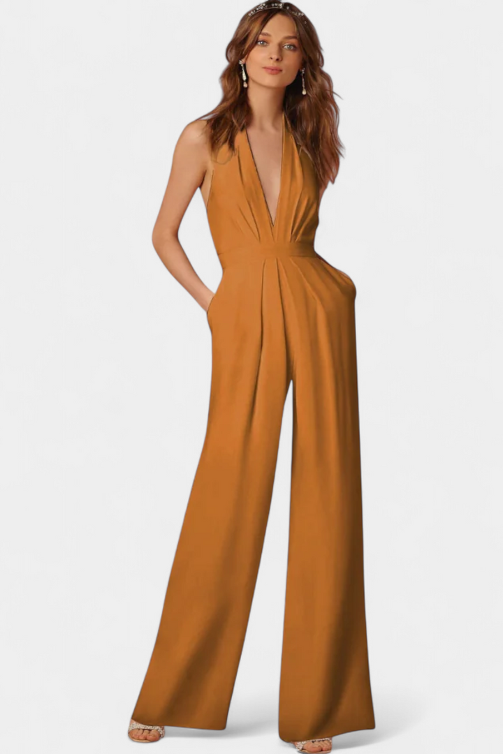 Lila Mono s Širokými Nohavicemi a Lehkým Elegantním Stylem