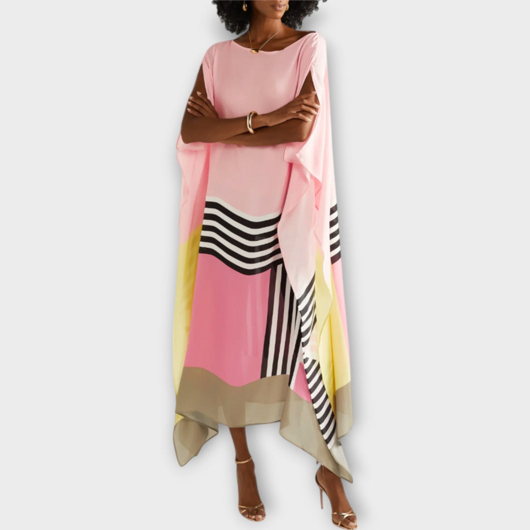 Elenora - geometrický kaftan volného střihu
