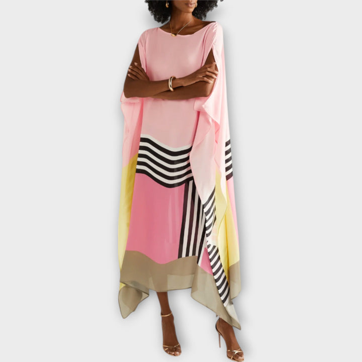 Elenora - geometrický kaftan volného střihu