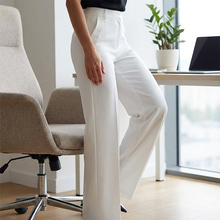 Lucie – Elegantní kalhoty s vysokým pasem a rovnými nohavicemi